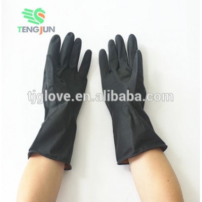 High quality black-orange industrial latex glove