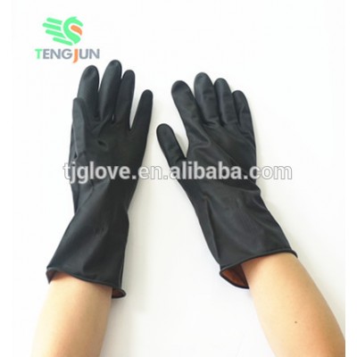 Industrial high quality black latex Unlined gloves