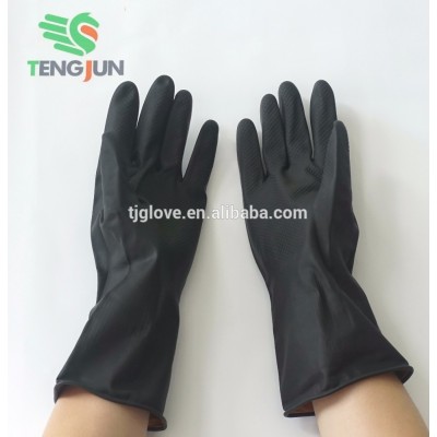 Smooth surface High quality black latex glove for industrial