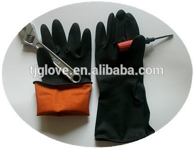 black latex glove