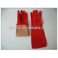 Red long Natural Rubber Glove/38cm